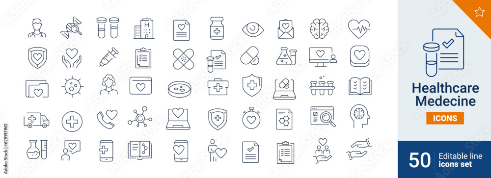 Heathcare  icons Pixel perfect. medical, tests, science, ...