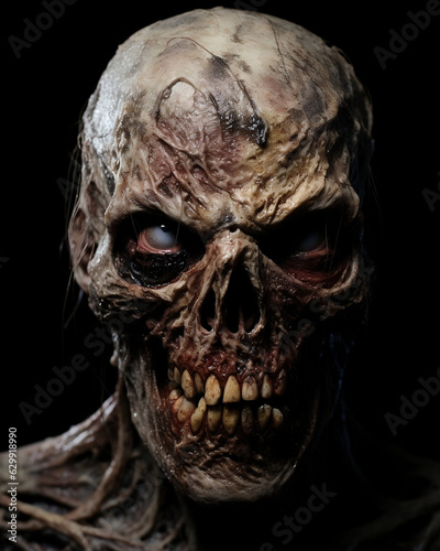 Zombie on black background