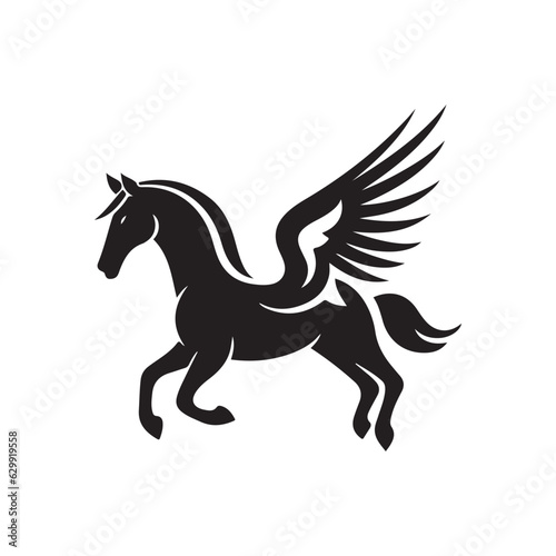 Fototapeta Naklejka Na Ścianę i Meble -  Pegasus icon vector logo design