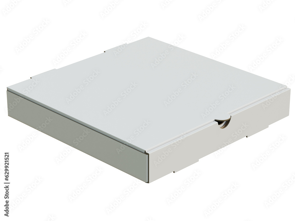 Blank pizza box isolated 3D rendering Blank pizza box isolated 3D rendering