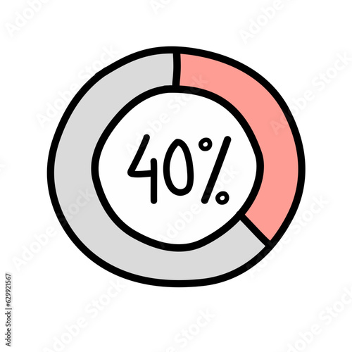 pie percentage chart for infographics