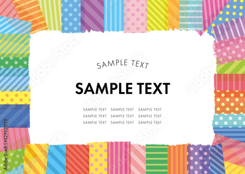 マスキング　カラフル　派手　フレーム