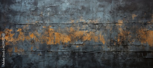 Grunge dark blue concrete old aged vintage wall background. Generative AI technology.