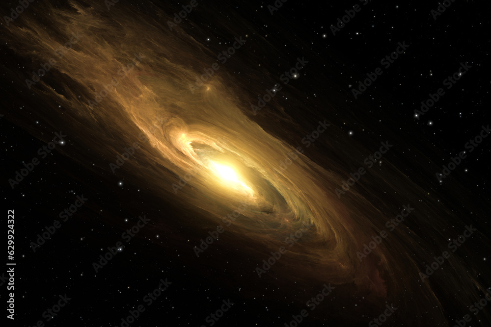 Obraz premium Formation of the solar system, gas and dust contracts under gravity