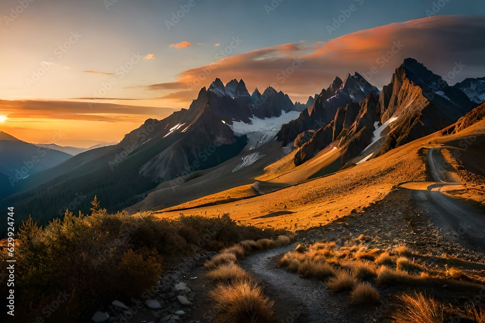 Fototapeta premium sunrise in the mountains