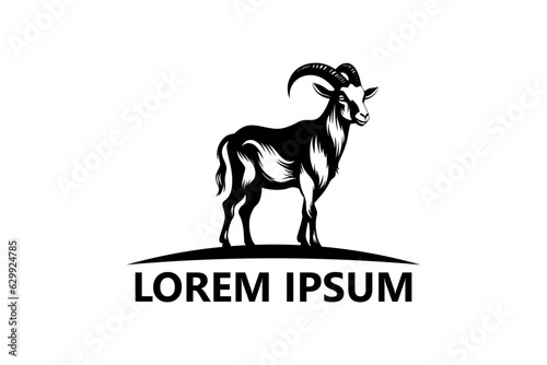 Goat logo template design vector