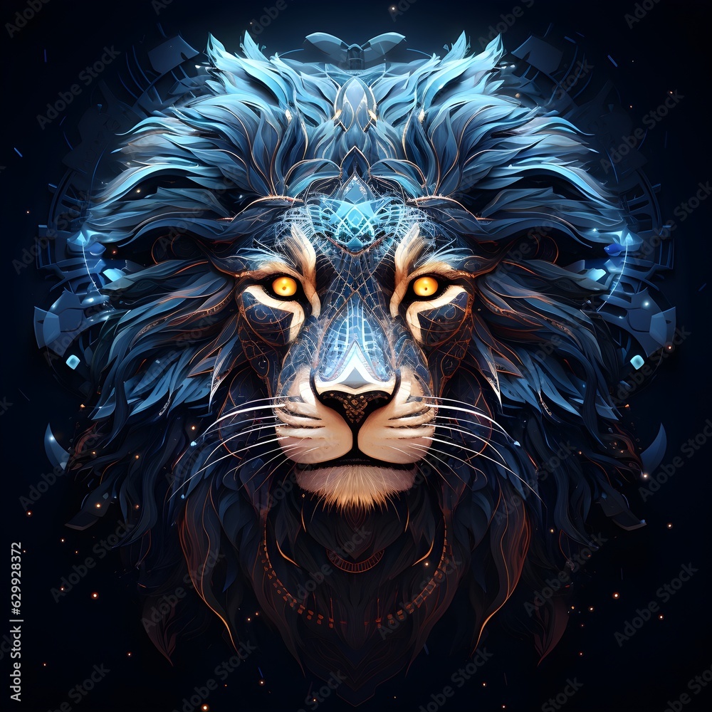 Lion face made from most complex unimaginable spirals, generated with AI Lion face made from most complex unimaginable spirals, generated with AI