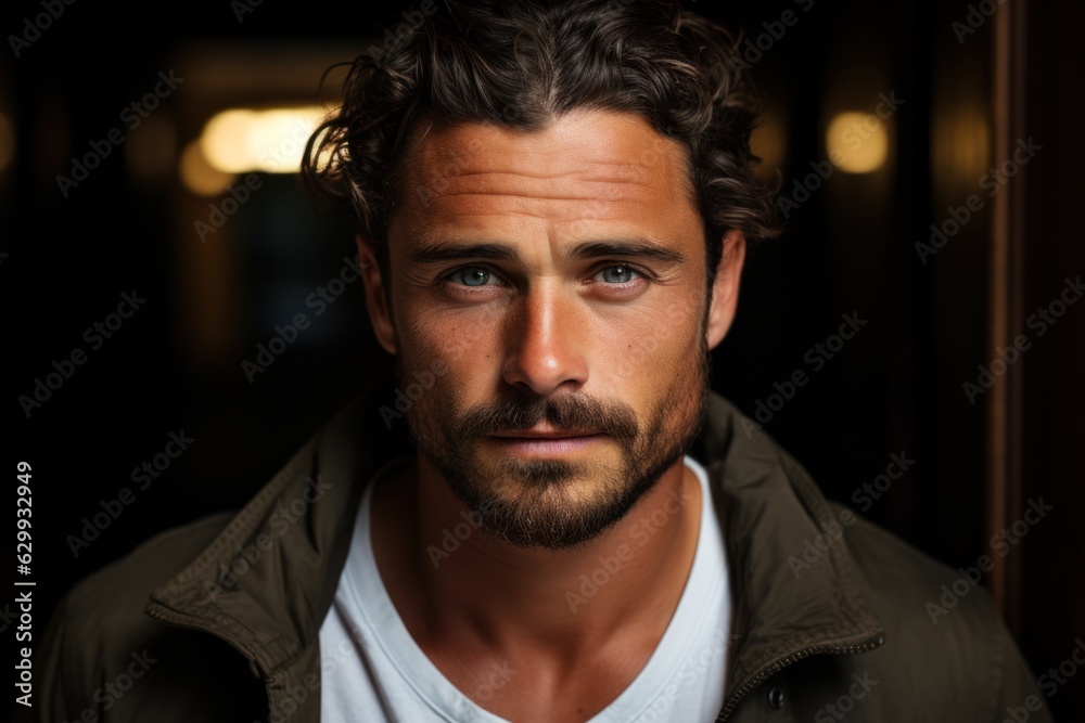 Masculinity and Grooming: A portrait of a man with a sultry, good-looking, sharp-tongued appearance. Masculinity and Grooming: A portrait of a man with a sultry, good-looking, sharp-tongued appearance.