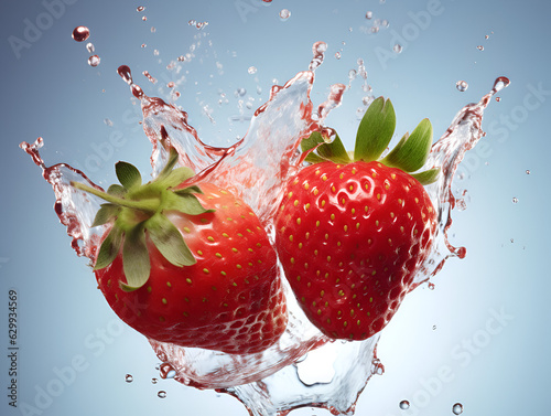 strawberry falling into water © maiecka