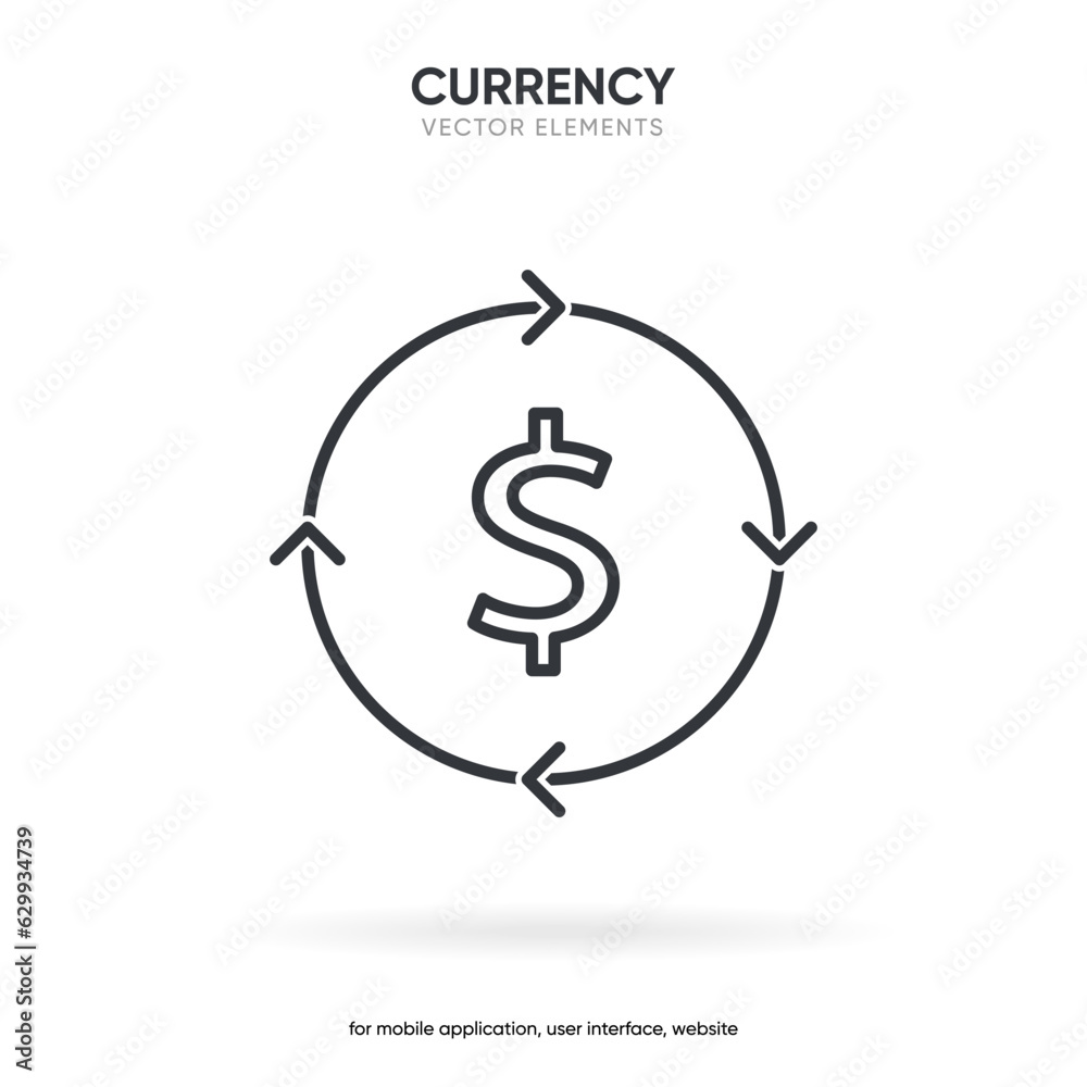 Line flat Dolar icon symbol vector isolated on white background. Dollar sign symbol. Money icon. Currency unit. Line flat Dolar icon symbol vector isolated on white background. Dollar sign symbol. Money icon. Currency unit.