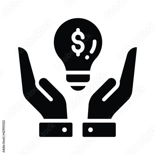 Dollar inside bulb depicting innovative idea, financial idea icon design