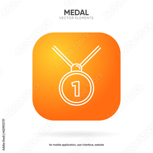 Premium award icons in line style. High quality outline symbol of achievement. Modern linear pictogram cup. Stroke vector illustration on a white background.