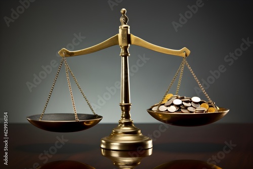 Scale perfectly balancing income and debt, symbolizing the delicate balance required for financial stability and freedom