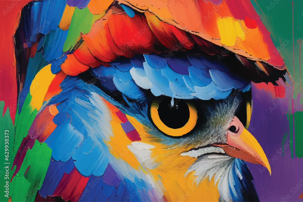 Fototapeta premium painting abstract bird vector watercolor hand painted; Generative AI illustration.