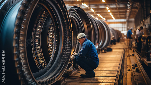 Engineers Working on big steel pipes line for Construction Products Project.