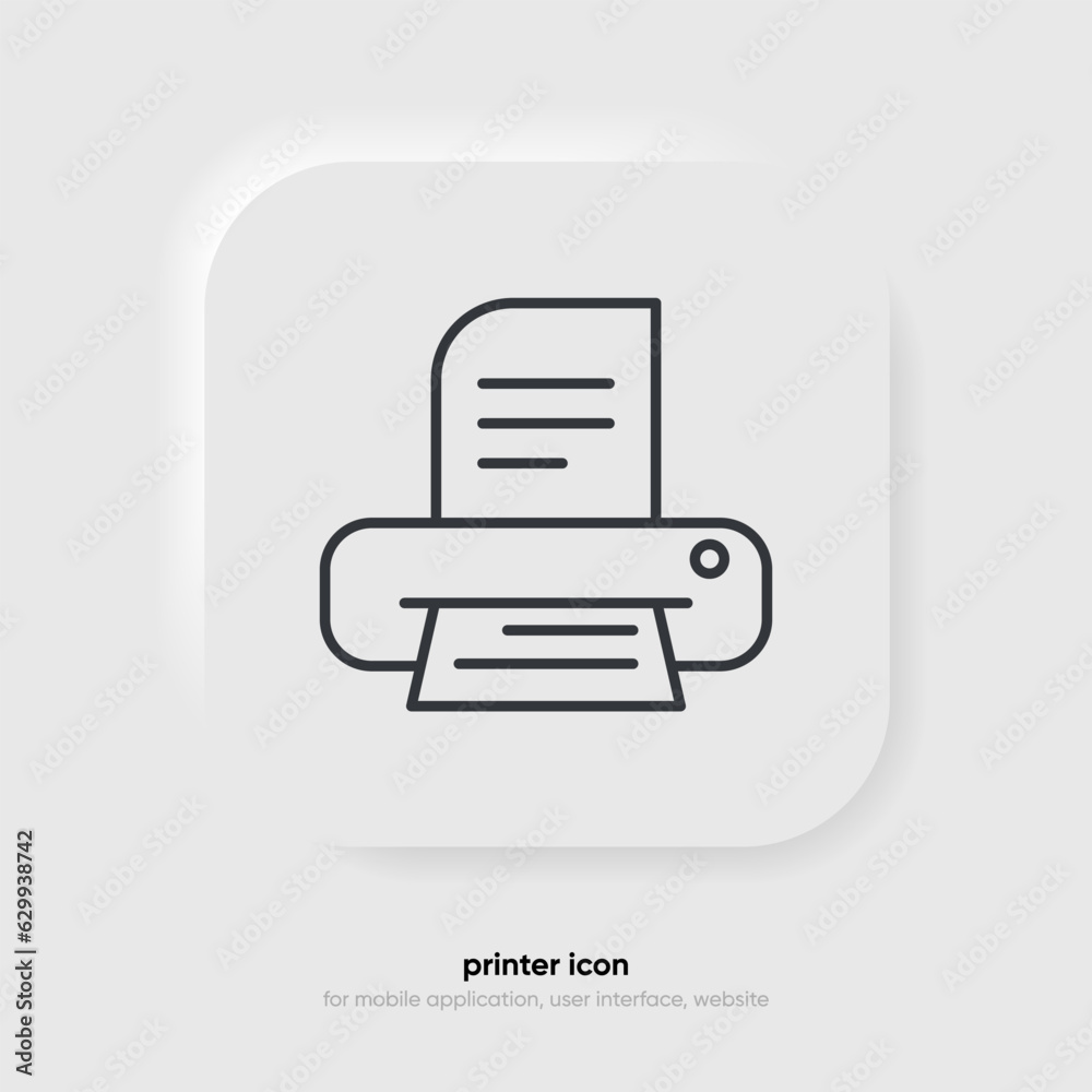 Printer vector icon symbol, document printing symbol. Modern, simple flat vector illustration for web site or mobile app Printer vector icon symbol, document printing symbol. Modern, simple flat vector illustration for web site or mobile app