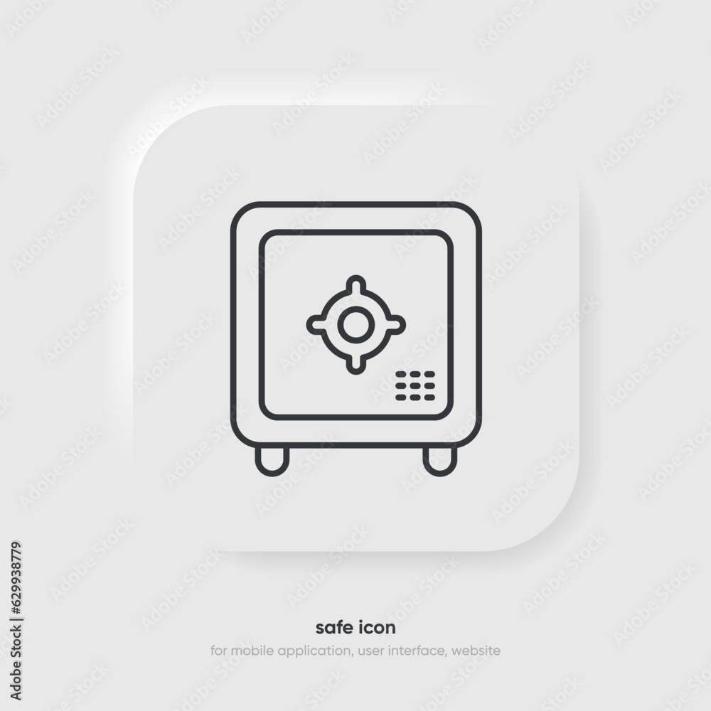 Money safe icon. Locker, safe, case icon on white background. Money safe icon. Locker, safe, case icon on white background.