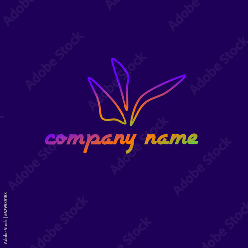Simple leaves logo design 