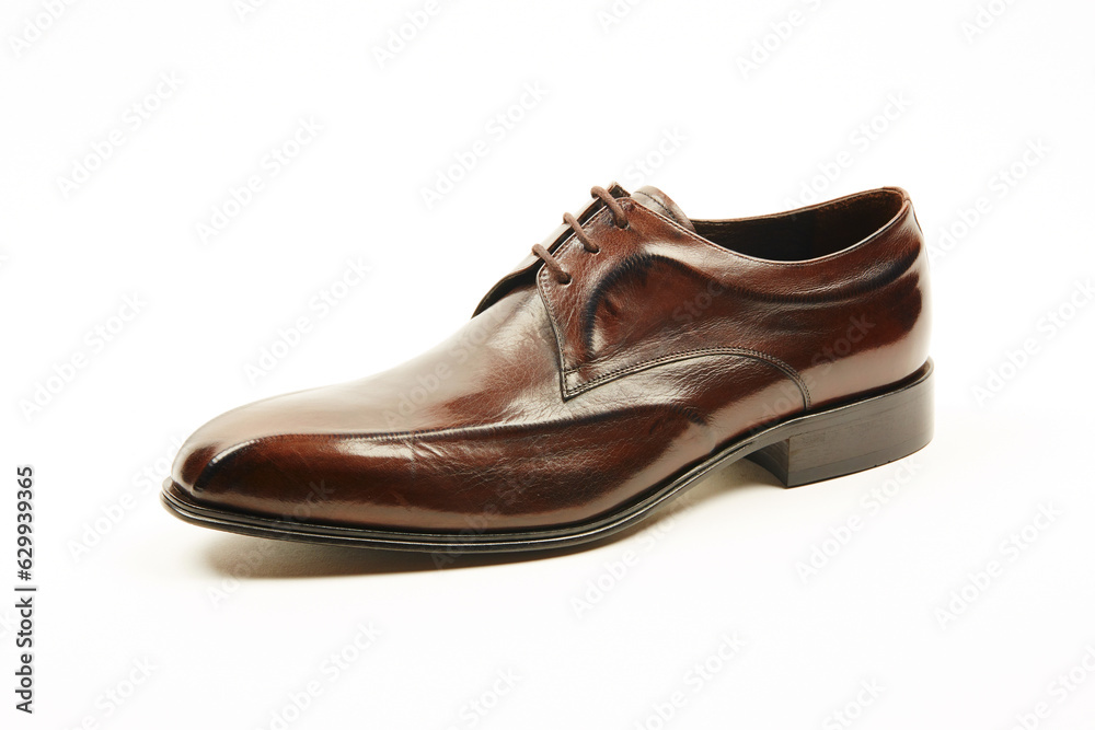 Classic, leather mens shoes on white isolated background