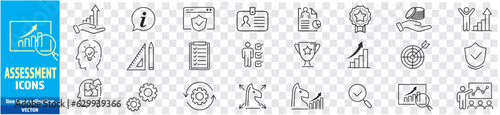 Assessment line icons vector collection
