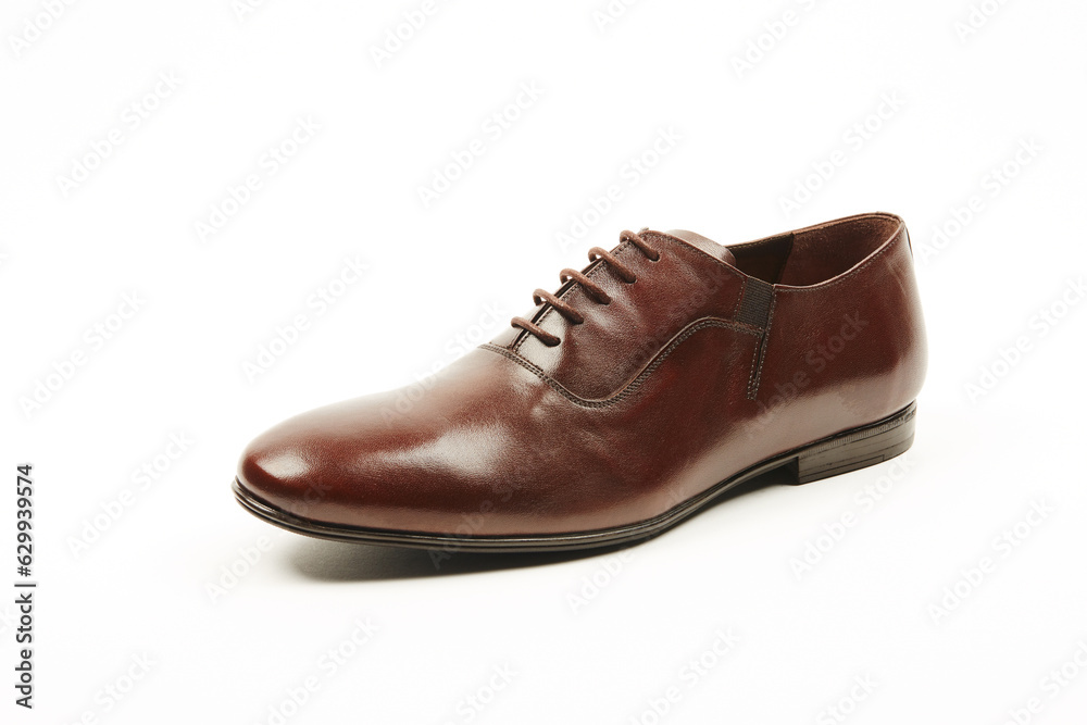 Classic, leather mens shoes on white isolated background Classic, leather mens shoes on white isolated background