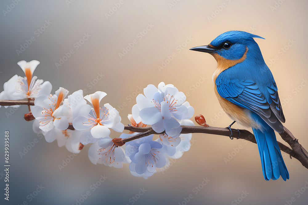 a bluebird sitting on a tree branch.
Generative AI a bluebird sitting on a tree branch.
Generative AI