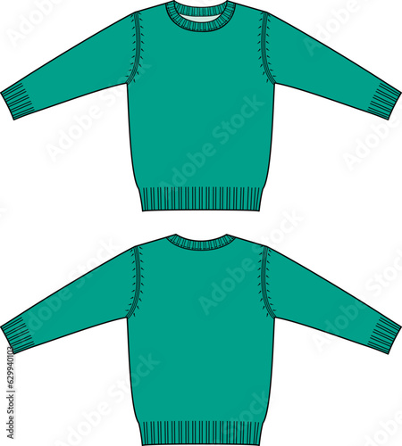 TODDLER AND INFANT CARDIGAN SWEATR FRONT AND BACK VECTOR ILLUSTRATION