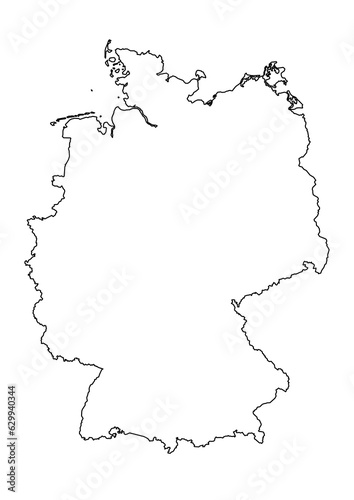 High-Resolution Transparent Contour Map of Germany – Perfect for Design & Print - transparent image (png)
