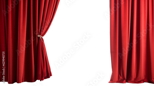 Transparent Dramatic Unveiling: Theater or Cinema Opening the Curtain - Captivating Stock Image for Sale. Transparent background photo