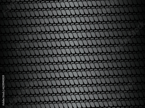 Black metal texture steel background. Perforated metal sheet.