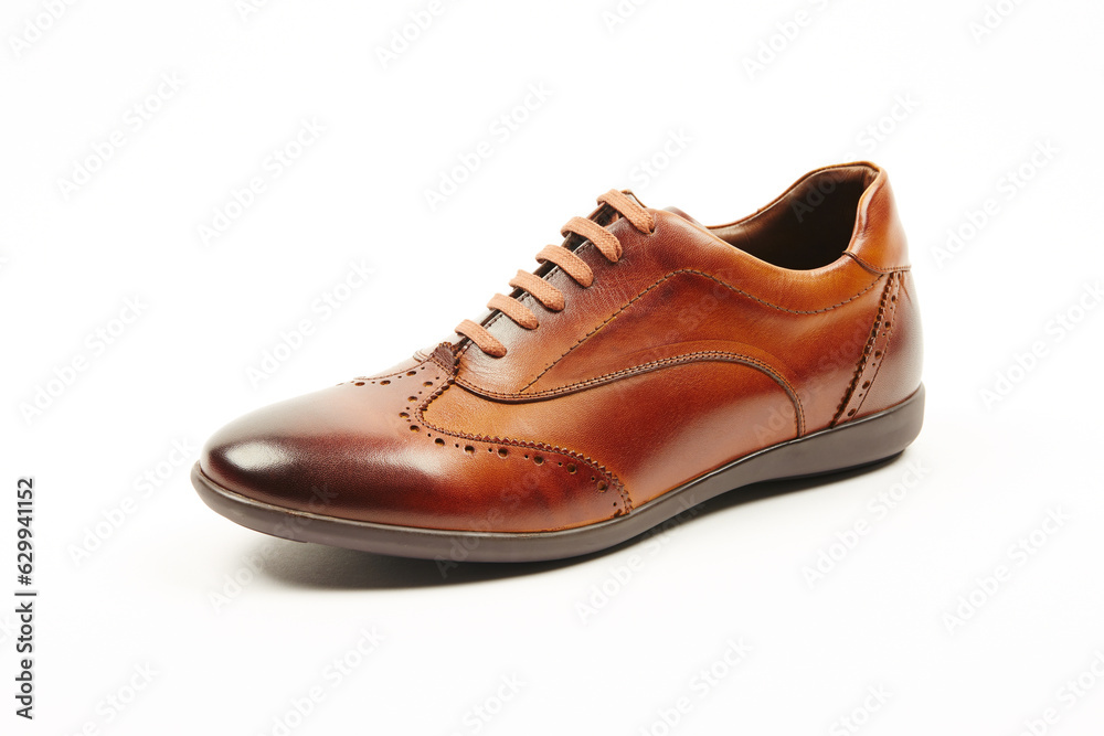 Handmade high quality Italian mens casual shoes on a white isolated background. Handmade high quality Italian mens casual shoes on a white isolated background.