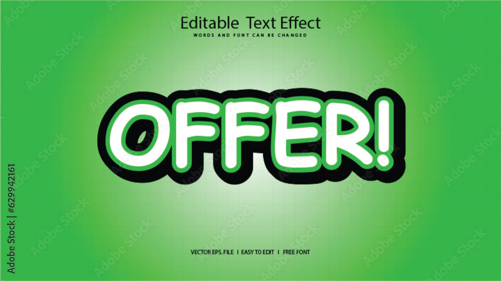 Offer text effect editable Offer text effect editable