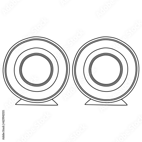 Doodle speakers icon. Hand drawn speakers icon in vector. Speakers illustration. Doodle loudspeakers icon in vector