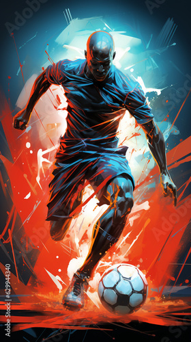 fantasy football player running with ball illustration