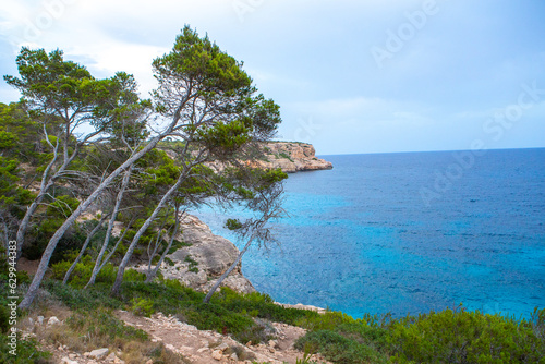 Calo des Moro, Majorca, Spain. Beautiful beach landscape, exotic tropical island nature, blue sea water, ocean waves, summer holidays vacation.