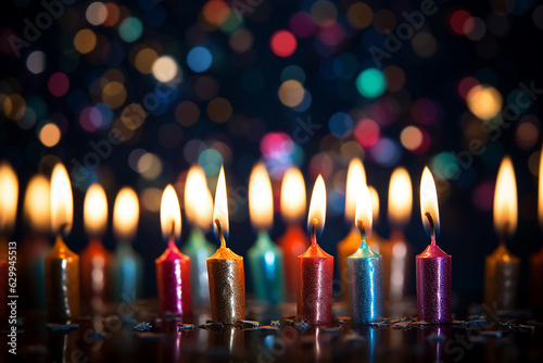 Generative AI colorful birthday candles