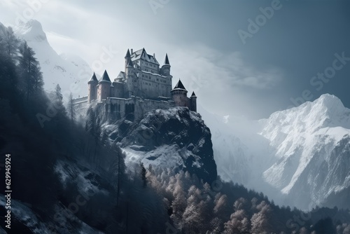 Fantasy enchanted fairy tale house or castle  generative AI