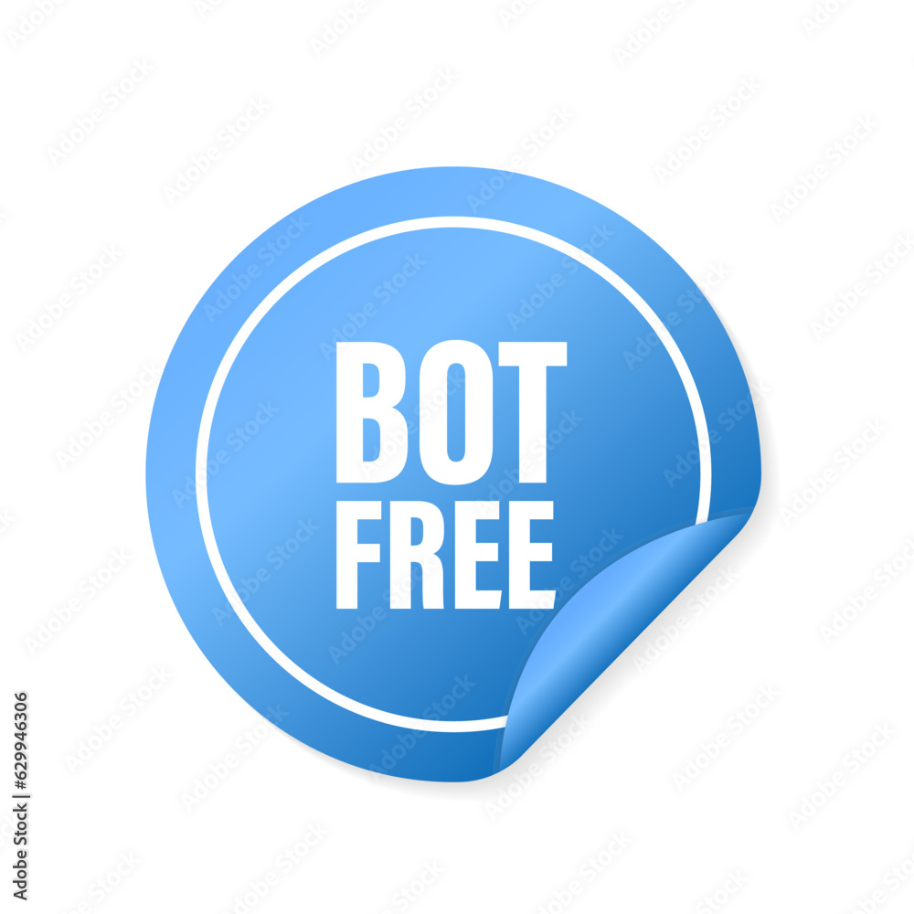 Sticker bot free. Round banner. Software Banner, Website. Blue sticker isolated on white background. Vector illustration Sticker bot free. Round banner. Software Banner, Website. Blue sticker isolated on white background. Vector illustration