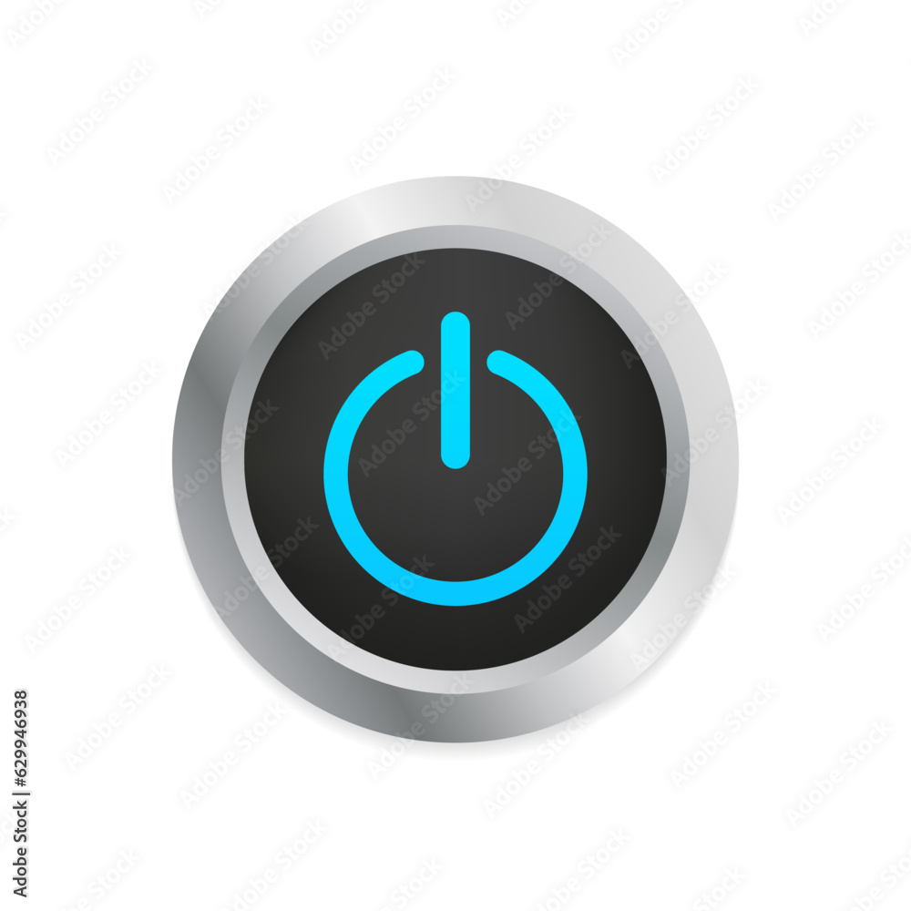 3D glossy b. Launch icon. Power web buttons. Power button. Vector illustration 3D glossy b. Launch icon. Power web buttons. Power button. Vector illustration