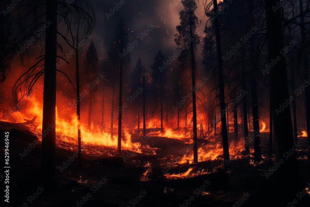 Severe forest fires. Generative AI Severe forest fires. Generative AI