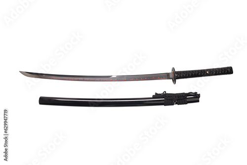 japan katana sword on white background.