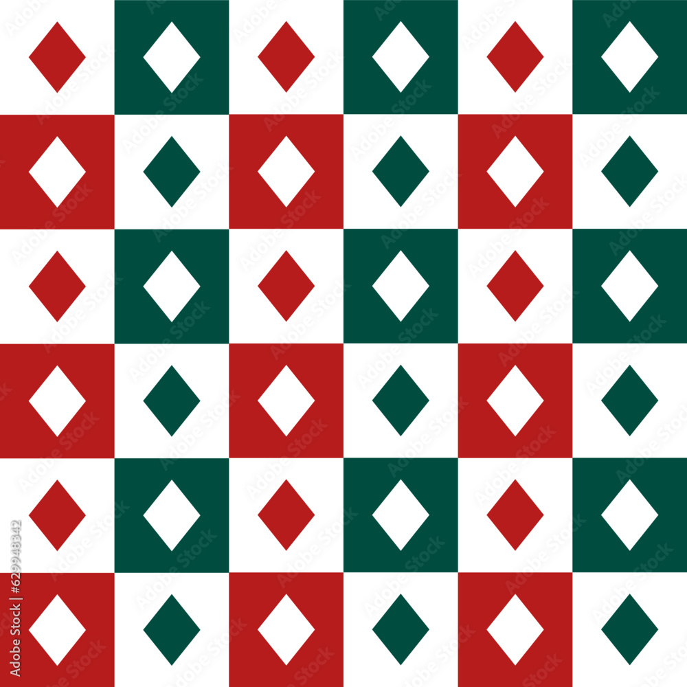 Red and green diamond pattern. diamond seamless pattern vector. diamond pattern. Decorative elements, floor tiles, wall tiles, bathroom tiles, swimming pool tiles, Christmas decoration Red and green diamond pattern. diamond seamless pattern vector. diamond pattern. Decorative elements, floor tiles, wall tiles, bathroom tiles, swimming pool tiles, Christmas decoration