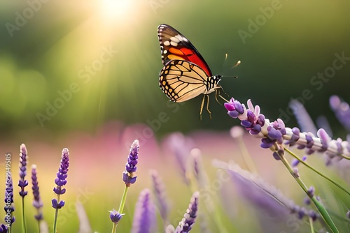 butterfly on a flower by Generated with AI technology © Muhammad