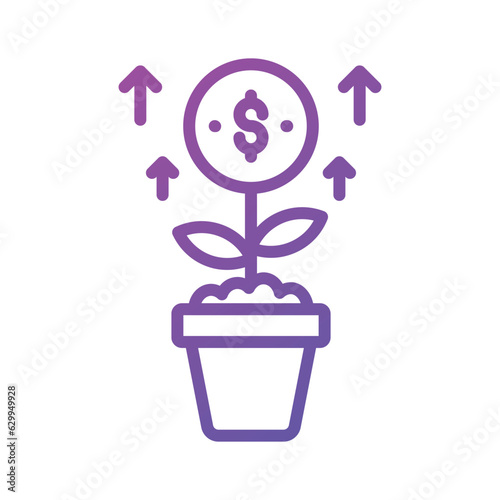 Grab this carefully crafted money plant vector, icon of business development