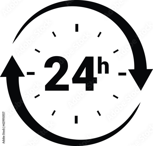 24 hour service icon vector