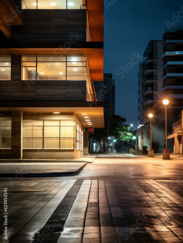 empty street with urban building © kalafoto