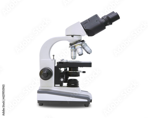 Medical microscope isolated on a white background