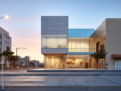 empty street with urban building