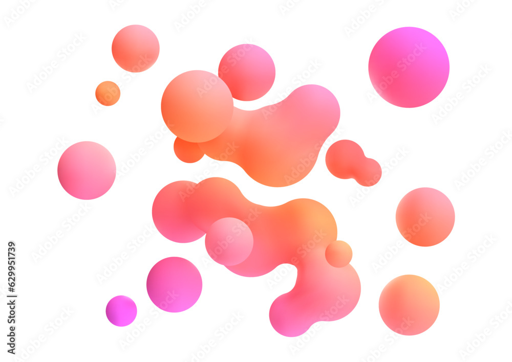 3d liquid bubbles.