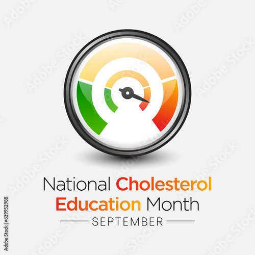 National Cholesterol Education month is observed every year during September, to raise awareness about cardiovascular disease, cholesterol, and stroke. Vector illustration